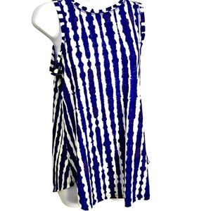 Athleta blue and white talk top - small